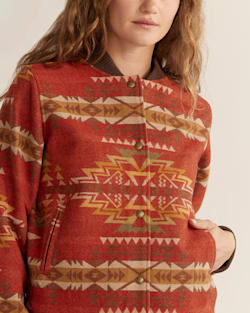 ALTERNATE VIEW OF WOMEN'S HOYT WOOL BOMBER IN RED HIGHLAND PEAK image number 4