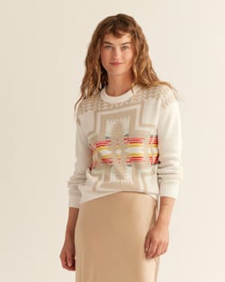 WOMEN'S MONTERA COTTON PULLOVER IN WHITE MULTI HARDING image number 1