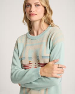 ALTERNATE VIEW OF WOMEN'S MONTERA COTTON SWEATER IN SEAFOAM HARDING image number 5