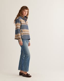 ALTERNATE VIEW OF WOMEN'S DOUBLESOFT HALF-ZIP PULLOVER IN BLUE MULTI image number 2