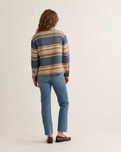 ALTERNATE VIEW OF WOMEN'S DOUBLESOFT HALF-ZIP PULLOVER IN BLUE MULTI image number 3