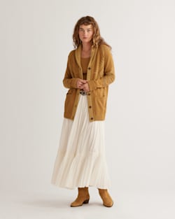 ALTERNATE VIEW OF WOMEN'S HERITAGE COTTON CARDIGAN IN BRONZE/CURRY image number 6