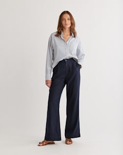 WOMEN'S BIRCH BAY LINEN TROUSER PANTS IN NAVY image number 1