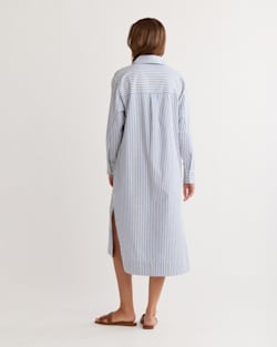 ALTERNATE VIEW OF WOMEN'S BRENTWOOD OVERSIZED SHIRTDRESS IN BLUE/IVORY STRIPE image number 3