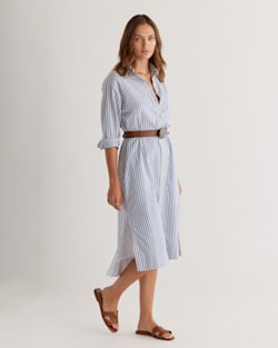 ALTERNATE VIEW OF WOMEN'S BRENTWOOD OVERSIZED SHIRTDRESS IN BLUE/IVORY STRIPE image number 5