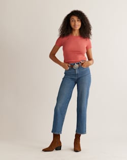 WOMEN'S PIMA COTTON BABY TEE IN HEIRLOOM ROSE image number 1