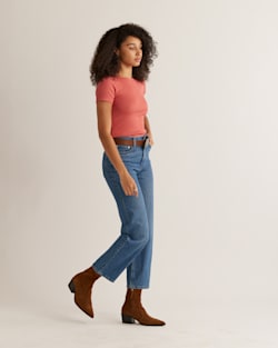 ALTERNATE VIEW OF WOMEN'S PIMA COTTON BABY TEE IN HEIRLOOM ROSE image number 2