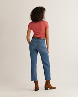 ALTERNATE VIEW OF WOMEN'S PIMA COTTON BABY TEE IN HEIRLOOM ROSE image number 3