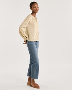 ALTERNATE VIEW OF WOMEN'S JANA POPOVER SHIRT IN DUSTY BLUE MULTI image number 2