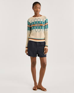 WOMEN'S HIGHLAND PEAK COTTON SWEATER IN IVORY image number 1