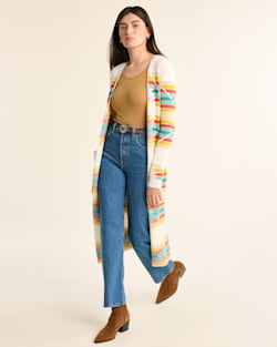 ALTERNATE VIEW OF WOMEN'S PACIFIC CITY DUSTER SWEATER IN SOFT ECRU MULTI image number 4