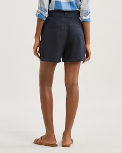 ALTERNATE VIEW OF WOMEN'S BIRCH BAY LINEN SHORTS IN NAVY image number 3