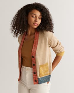 ALTERNATE VIEW OF WOMEN'S SILVIE COLORBLOCK CARDIGAN IN IRISH CREAM MULTI image number 4