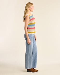 ALTERNATE VIEW OF WOMEN'S SLEEVELESS CROCHET SWEATER IN SANDSHELL MULTI image number 2