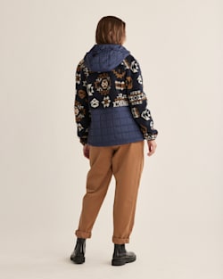 ALTERNATE VIEW OF WOMEN'S TANSY FLEECE HOODED JACKET IN MIDNIGHT HIGHLAND RIDGE image number 3