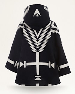 ALTERNATE VIEW OF LINDSEY THORNBURG X PENDLETON BLANKET CLOAK IN BLACK LOS OJOS image number 2