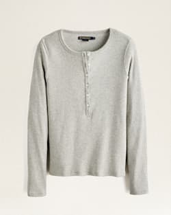 WOMEN'S LONG-SLEEVE PIMA COTTON HENLEY IN HEATHER GREY image number 1