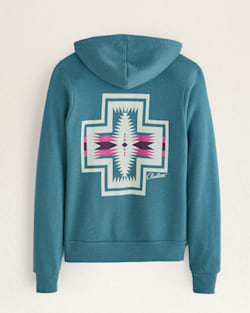 ALTERNATE VIEW OF WOMEN'S HARDING GRAPHIC ZIP HOODIE IN DEEP TEAL HEATHER image number 2