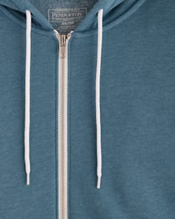 ALTERNATE VIEW OF WOMEN'S HARDING GRAPHIC ZIP HOODIE IN DEEP TEAL HEATHER image number 3