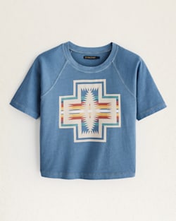 WOMEN'S DESCHUTES HARDING GRAPHIC TEE IN BLUE image number 1