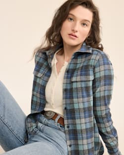 WOMEN'S PLAID BOARD SHIRT IN BLUE ORIGINAL SURF image number 1