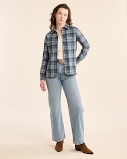 ALTERNATE VIEW OF WOMEN'S PLAID BOARD SHIRT IN BLUE ORIGINAL SURF image number 4