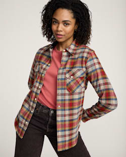 WOMEN'S PLAID WOOL GAMBLER SHIRT IN RED MULTI PLAID image number 1