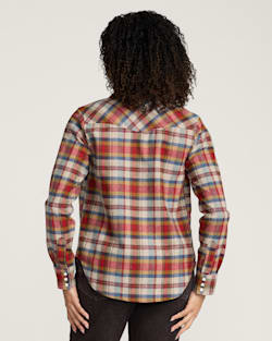 ALTERNATE VIEW OF WOMEN'S PLAID WOOL GAMBLER SHIRT IN RED MULTI PLAID image number 2