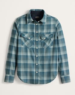 WOMEN'S PLAID WOOL GAMBLER SHIRT IN BLUE CHECK OMBRE image number 1