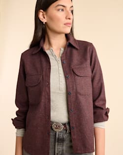 WOMEN'S BOARD SHIRT IN BURGUNDY/NAVY MIX image number 1