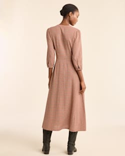 ALTERNATE VIEW OF WOMEN'S CHECKED BUTTON-FRONT LANA DRESS IN PINK FARMHOUSE image number 3