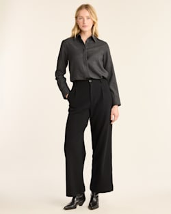 ALTERNATE VIEW OF WOMEN'S WORSTED WOOL SHIRT IN BLACK image number 5