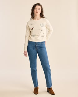 ALTERNATE VIEW OF WOMEN'S SOUVENIR FRENCH TERRY CREWNECK IN IVORY image number 4