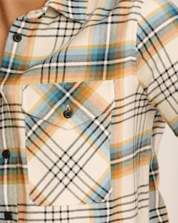 ALTERNATE VIEW OF WOMEN'S PLAID MADISON DOUBLEBRUSHED FLANNEL SHIRT IN CREAM MULTI image number 4