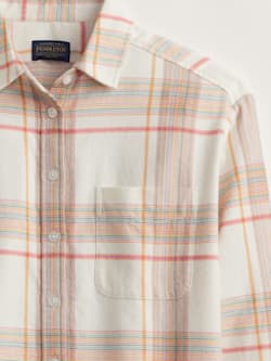 ALTERNATE VIEW OF WOMEN'S PLAID BOYFRIEND DOUBLEBRUSHED FLANNEL SHIRT IN IVORY MULTI PLAID image number 2