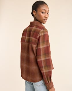 ALTERNATE VIEW OF WOMEN'S CENTENNIAL PLAID SHIRT IN RED MIX MULTI OMBRE image number 4