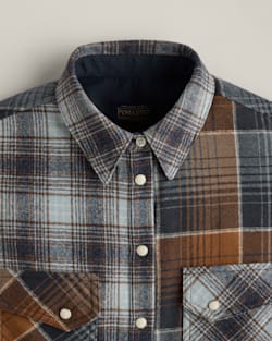 ALTERNATE VIEW OF WOMEN'S LIMITED EDITION GAMBLER SHIRT IN NAVY/BLUE/BROWN image number 2