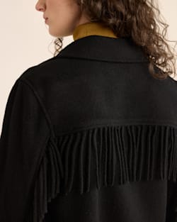 ALTERNATE VIEW OF WOMEN'S JOLENE WOOL FRINGED JACKET IN BLACK image number 5