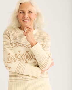 WOMEN'S DISCOVERY ALPACA/MERINO SWEATER IN IVORY MULTI image number 1
