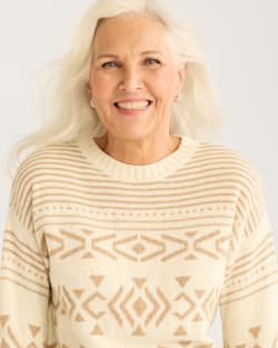 ALTERNATE VIEW OF WOMEN'S DISCOVERY ALPACA/MERINO SWEATER IN IVORY MULTI image number 4