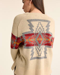 ALTERNATE VIEW OF WOMEN'S LAMBSWOOL GRAPHIC CARDIGAN IN VINTAGE TAN MULTI image number 5