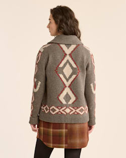 ALTERNATE VIEW OF WOMEN'S HERITAGE LAMBSWOOL CARDIGAN IN BROWN MIX MULTI image number 3