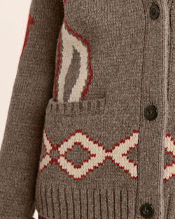 ALTERNATE VIEW OF WOMEN'S HERITAGE LAMBSWOOL CARDIGAN IN BROWN MIX MULTI image number 4