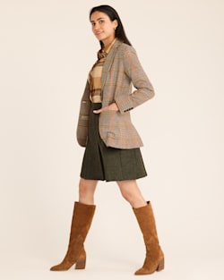 ALTERNATE VIEW OF WOMEN'S DAVIS GLEN PLAID WOOL BLAZER IN TAN/BROWN image number 2