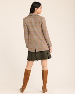 ALTERNATE VIEW OF WOMEN'S DAVIS GLEN PLAID WOOL BLAZER IN TAN/BROWN image number 3