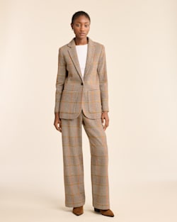 ALTERNATE VIEW OF WOMEN'S DAVIS GLEN PLAID WOOL BLAZER IN TAN/BROWN image number 5