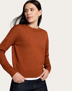 WOMEN'S MERINO SWEATER IN SPICE HEATHER image number 1