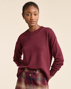 ALTERNATE VIEW OF WOMEN'S MERINO SWEATER IN MERLOT image number 4