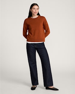 ALTERNATE VIEW OF WOMEN'S MERINO SWEATER IN SPICE HEATHER image number 5