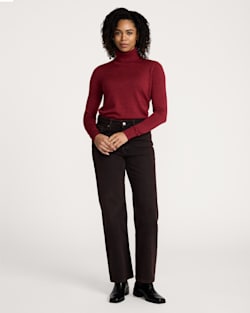 ALTERNATE VIEW OF WOMEN'S MERINO TURTLENECK IN RED DAHLIA image number 5